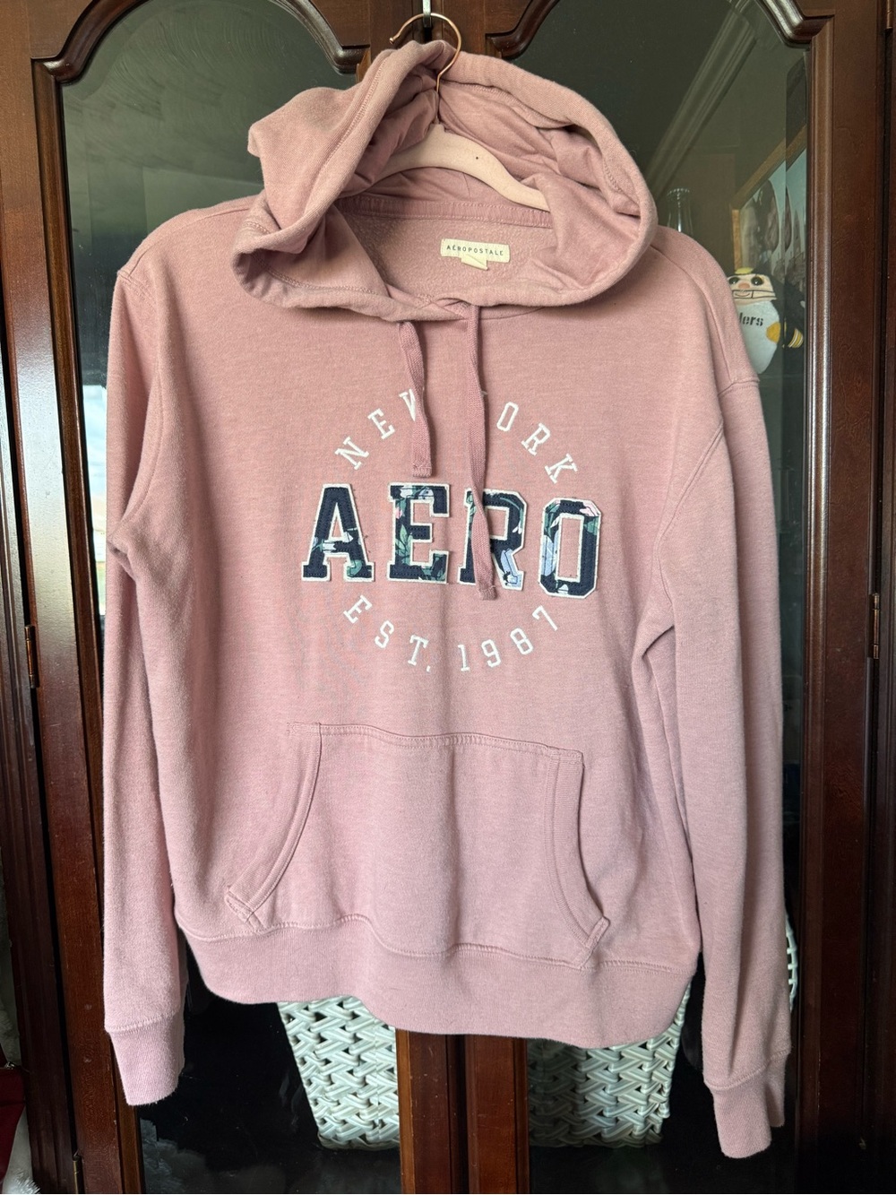 Aeropostale Womens Pink Hoodie Sweatshirt with AERO Logo